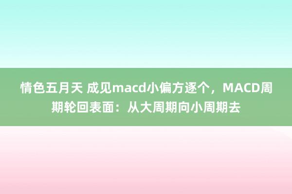 情色五月天 成见macd小偏方逐个,MACD周期轮回表面:从大周期向小周期去